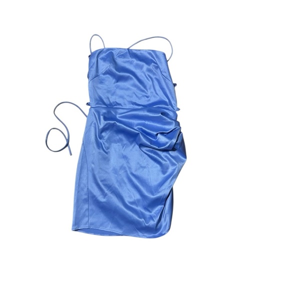 LUCY IN THE SKY Satin Open Back Dress in Periwinkle purple women’s Size Large - Picture 4 of 10